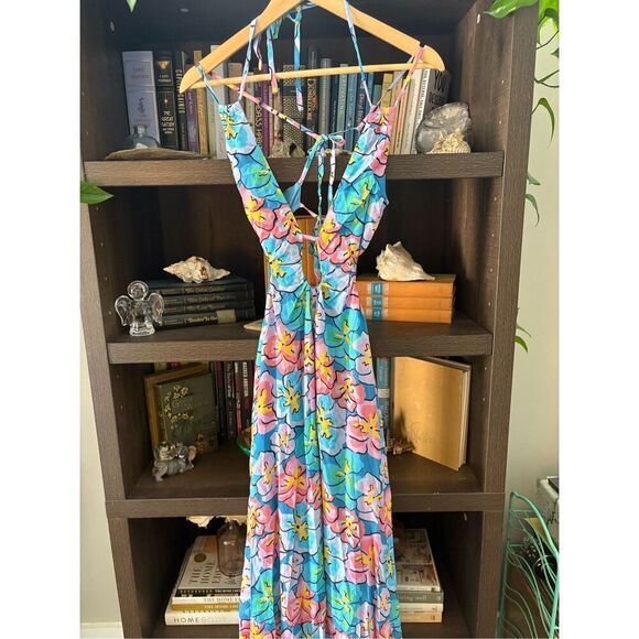 NWT For Love & Lemons Yasmin Multicolor Floral Maxi Dress Size XS $268 MSRP - Picture 6 of 10
